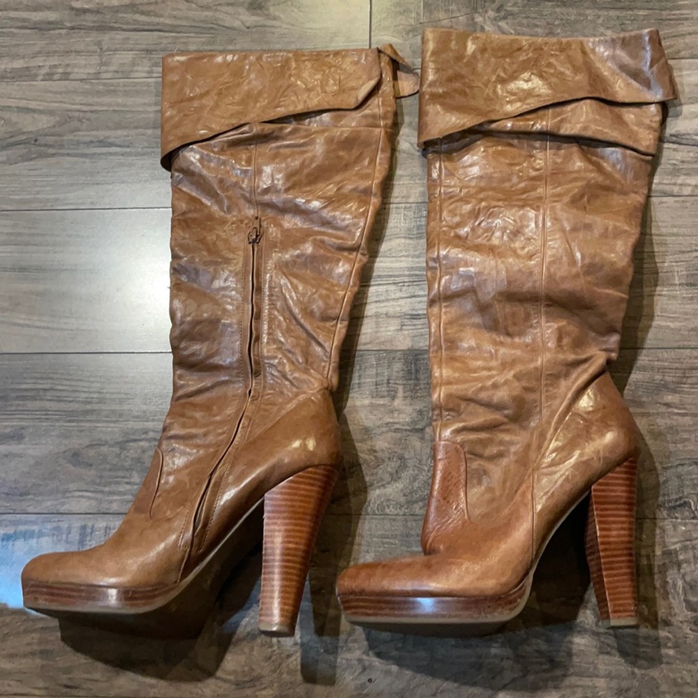 Jessica Simpson caramel butterscotch boots